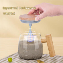 2X Self Stirring Mug, Electric High Speed Mixing Cup, Self Stirring Coffee Mug, Glass Automatic Stirring Cup for Coffee