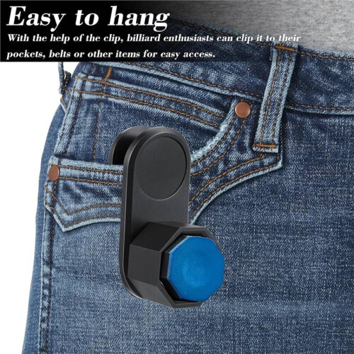 Achteckiger Billardkreidehalter mit Magnetischem Gürtelclip, Tragbar 2