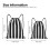 Black and White Stripe Drawstring Backpack Sport Gym Sackpack with Side Pocket Lightweight Durable Design 4