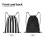 Black and White Stripe Drawstring Backpack Sport Gym Sackpack with Side Pocket Lightweight Durable Design 5