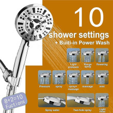 Pommeau de Douche à Main Filtré - 8 Modes, Filtration Intégrée