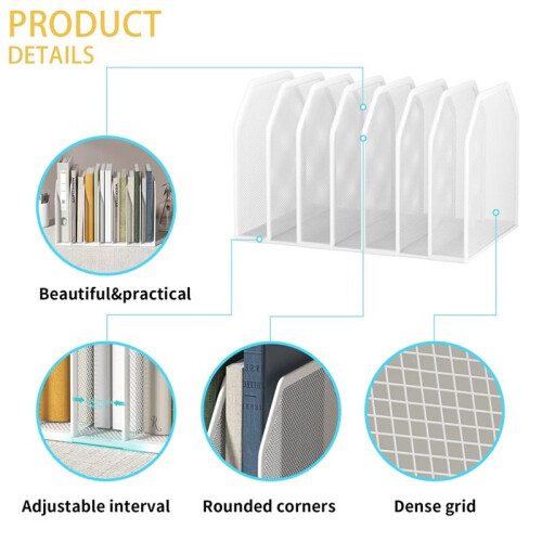 Book Support For File Rack Segment File Folder Storage Rack for Desk Vertical Office File Rack ...