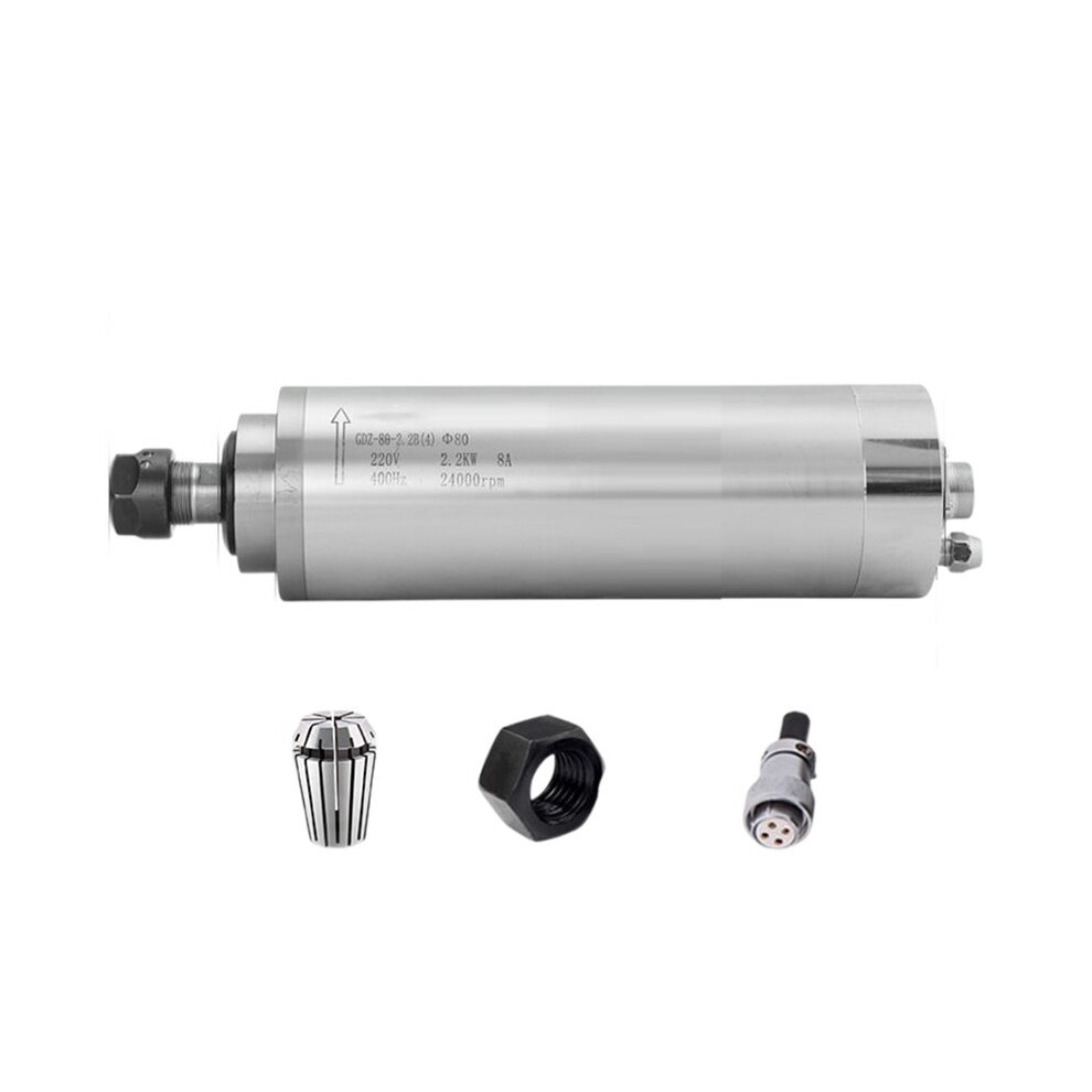 Gdz-80-2.2B Water Cooled Cooling Spindle Motor 2.2Kw Er20 220V 24000Rpm 80Mm 400Hz For Cnc Router Milling 4712913582813