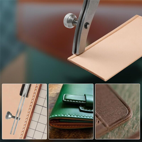 Adjustable  Creaser for Leather Crafting and Working Tools, Stainless Steel with Black Walnut Handle A 2