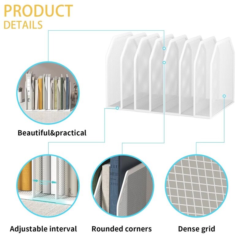 File Stoarge Rack Segment File Folder Storage Rack for Desk Vertical Office File Rack ...