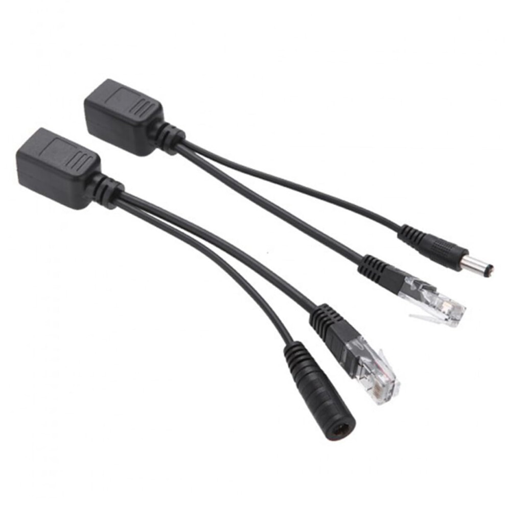 2Pcs Dc Power Splitter Cable Full Copper Connection For Cctv And Ip Security Cameras Adapter Black 9771547470588