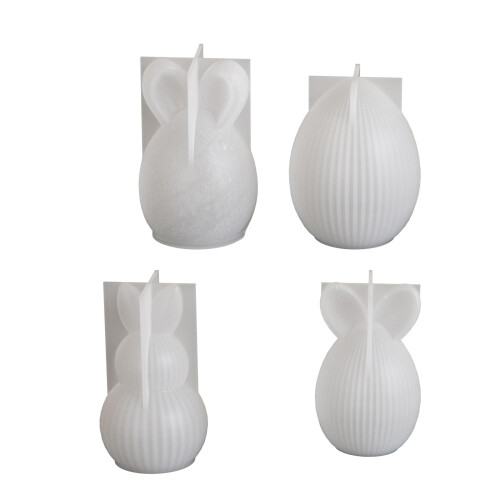 4Pcs Striped Rabbit Eggs Silicone Molds Heatproof for Resin-A 1