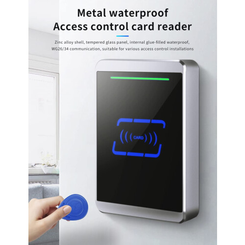 13.56MHz RFID Card Reader Wiegand Access Control Waterproof Outdoor NFC Reader with Fast Setup 2