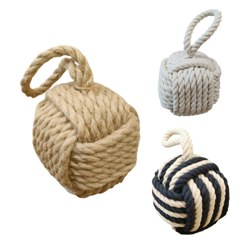 Functional Decorative Door Stop Cotton Linen-dark blue white 1