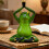 Sculpture de grenouilles vertes, Figurine d'animal méditant,-2 4