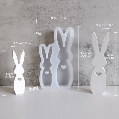 Easter Candle Silicone Mould Multipurpose 2 Cavities Rabbit 2