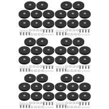 48Pack Gummibelagd Magnet Neodymium Magnet Base med Gummibeläggning Ø 43Mm Anti Scratch Magnet M6 Hantråd Svart