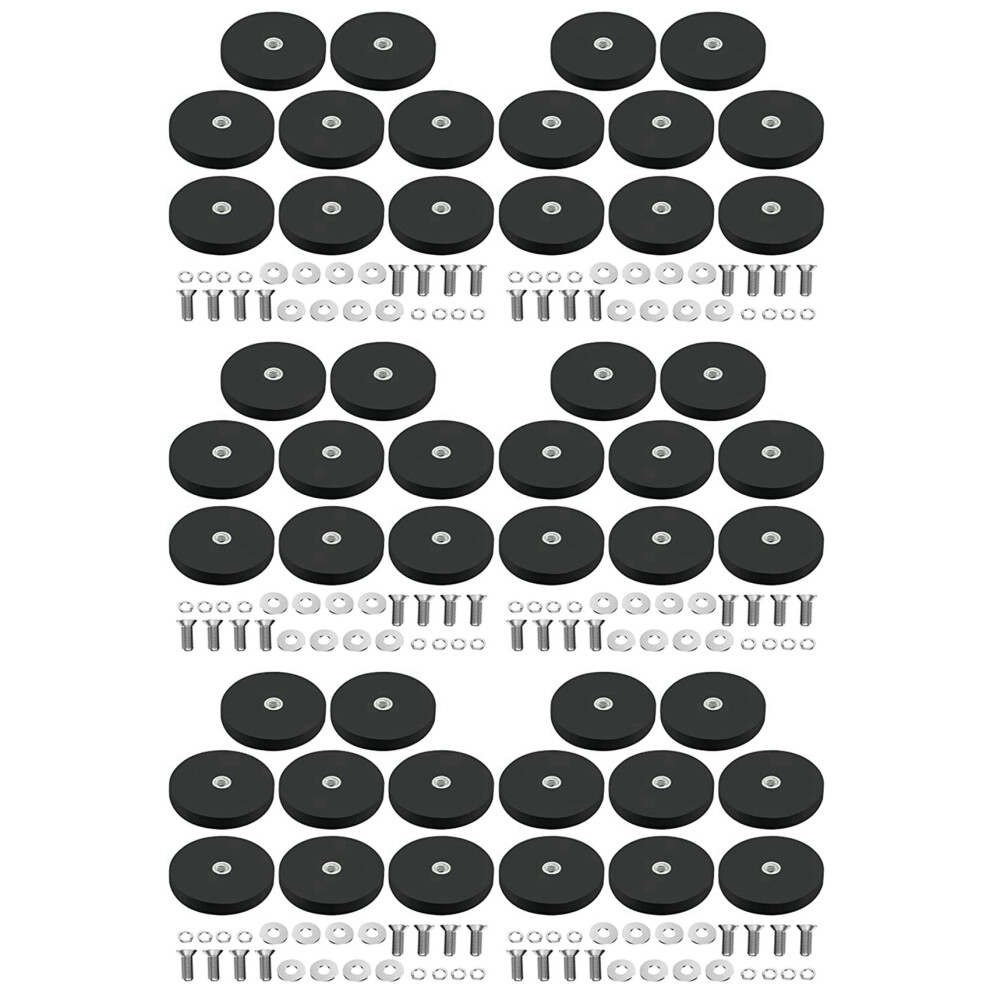 48Pack Rubber Coated Magnet Neodymium Magnet Base With Rubber Coating Ã 43Mm Anti Scratch Magnet M6 Male Thread Black 6031417180065