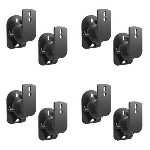 8PCS Speaker Mount Wall Bracket Stand Surround Holder Adjustable Swivel and Tilt Angle Rotation