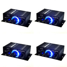 4X Stereoförstärkare Dc12V Dual Channel Hi-Fi Audio Player Stöder Mobiltelefon DVD-Ingång för Motorcykel Bil Hemmabruk