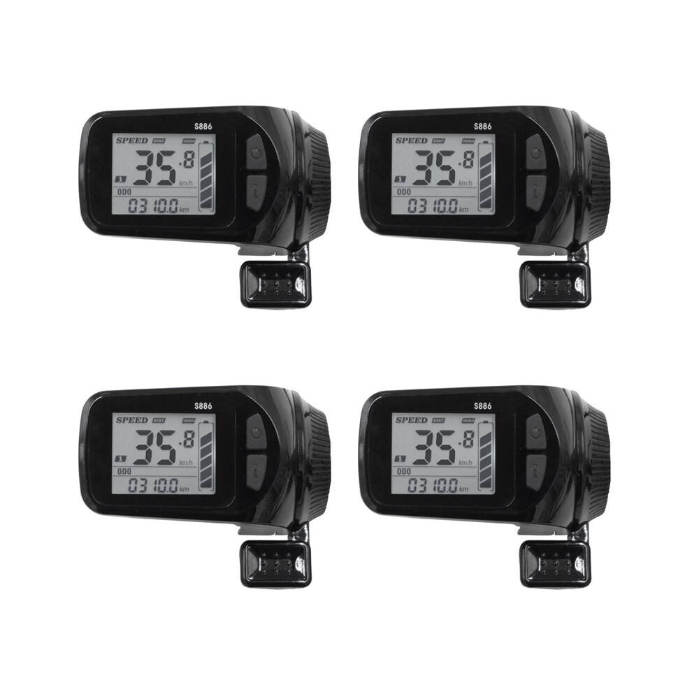 4X 24V/36V/48V/60V S886 Ebike Lcd Display Panel Thumb Throttle 5Pin 6Pin For Electric Bicycles E-Scooter(5Pin) 4711462492567
