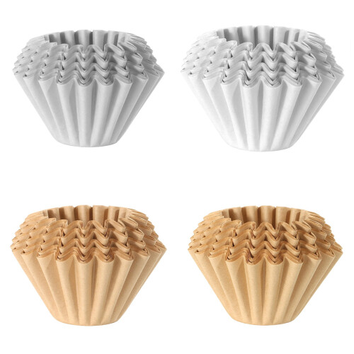 100 Count Unbleached Paper Cone Shape Coffee Filters-White 155 1