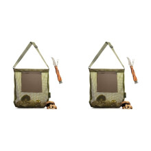 2X Pilz-Sammelset, Pilzbeutel und Pilzmesser mit Bürste, Tragbare Wildpilz-/Morchel-Sammeltasche, Pflücktasche