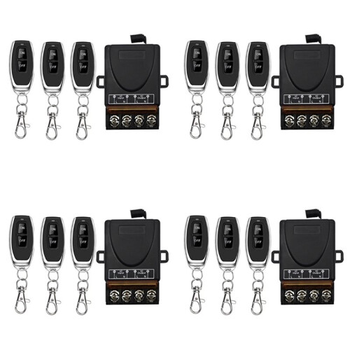 4X AC 220V 30A 1CH 433MHz Wireless Remote Control  RF Relay Receiver + /Off Transmitter