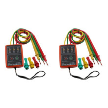 2X 60 V-600 V AC Triphasé Indicateur de Rotation Compteur Testeur de Séquence de Phases LED Buzzer avec Pochette Portable