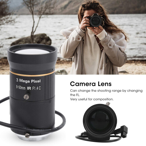 CCTV Auto Iris Lens with Auto Exposure Control, Wide Compatibility Security Camera Replacement Lens 2