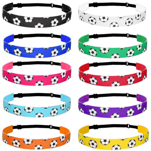 4PCS Anti Slip Athletic Headbands Stretchable Polyester-Yellow 1