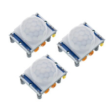 HCSR501 PIR Motion Sensor Module 3 Pack, Smart Human Infrared Detector for Arduino with Adjustable Sensitivity