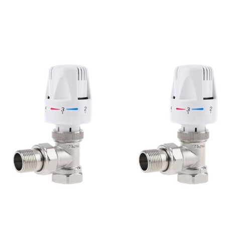 2X Thermostatic Radiator Valve Floor Heating Temperature Control Thermostat Valve DN20
