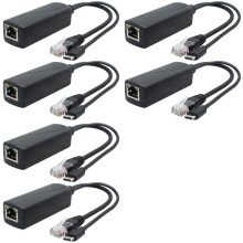 6-Pack 5V Gigabit PoE Splitter, USB Type C, 48V Naar 5V 2.4A Adaper, IEEE 802.3Af-Compatibel