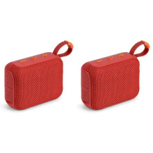 2X Enceinte GO4, Sans Fil, Portable, Étanche, pour L'Extérieur, Caisson de Basses, pour la Maison et le Bureau, avec Fonction Plug-In