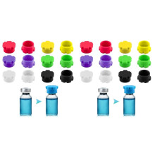 24Pack of 3ml Glass Vial Caps,Leak-Proof Dust Caps in 6 Color,Suitable for Peptide Vials, Injection Vials and Reagent