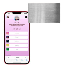 Metal NFC Business Card for Smart Networking and Instant Contact Sharing, Updatable Digital Profile Silvery