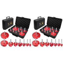 Kit Escariador Tuberías PVC 16 Piezas, Protector Accesorios PVC, Protector Enchufes PVC, Apto para Herramienta Escariadora Tuberías PVC Taladro