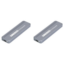 2X M.2 NVMe SSD Enclosure USB3.2 20Gbps Type-C SSD Enclosure for 2230/2242/2260/2280 NVME SSD M Key External Case Box