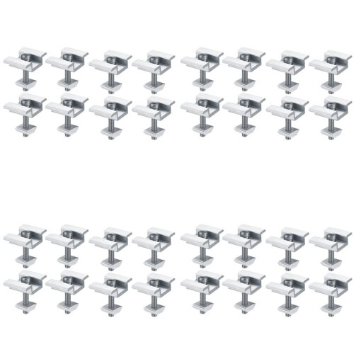 32Pack Solar Panel Mounting Brackets, Solar Panel End Clamps, Centre Clamps, for PV Solar Panel Solar Module 35mm