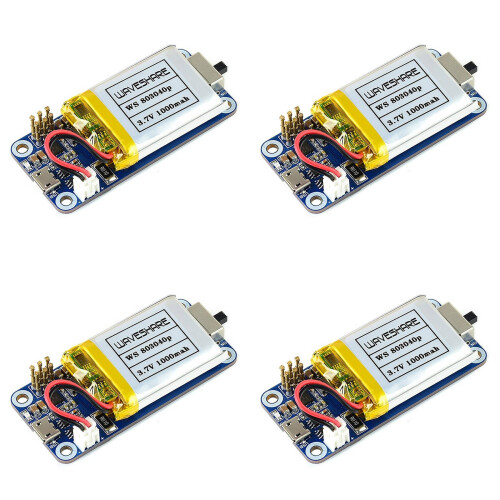 4X Waveshare UPS Module for Raspberry Pi Zero Power Supply with Battery UPS Power Supply Module Supports Charging