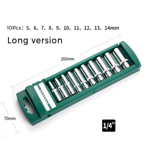 20 Pieces of 1/4Inch External Socket with Long Hexagonal Socket  and Combined Ratchet Wrench Tool 2