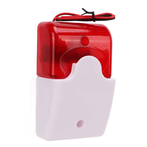 24V Strobe Siren Security Alarm Light, Decibel Red Flash Warning Device for 24V Systems