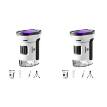 2pcs 1000X Handheld Microscope for Kids 4K 2.0In Screen Rechargeable Pocket Digital Microscopes Magnifying Lenses