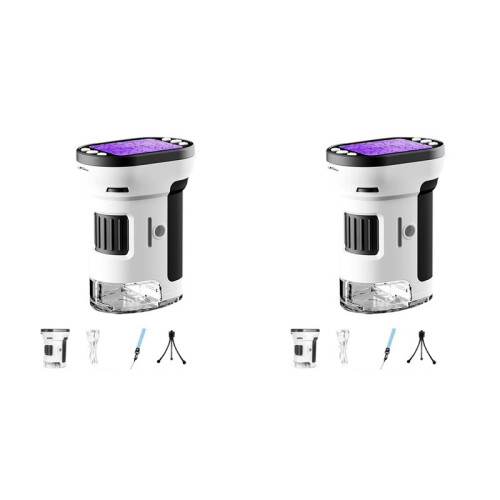 2pcs Microscópio de Mão 1000X para Crianças 4K 2.0 Polegadas Tela Microscópios Digitais de Bolso Recarregáveis Lentes de Aumento Microscópio