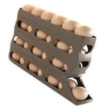 Sturdy Plastic Eggs Tray With Stackable For Home Kitchen-Gray