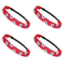 4PCS Colorful Sports Headbands Elastic Athletic Headbands-Red