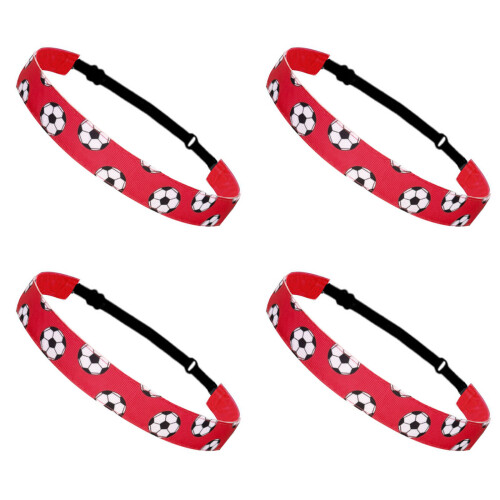 4 STKS elastische workout zweethoofdband polyester-Rood