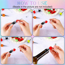 60 Pcs Beadable Wine Stoppers for Wine Bottles Wine Saver Bottle Stopper Silicone Wine Stopper for Beverage Gifts