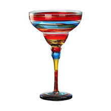 Verre à Margarita coloré peint à la main pour les-Vrai rouge