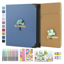 DIY Scrapbook Photo Album Set Krafts Paper Photo Book DIY-Blue