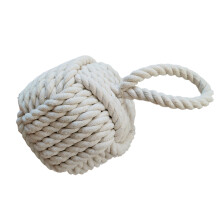 Elegant Door Stoppers Soft Cotton Linen Rope Knot-squarebeige