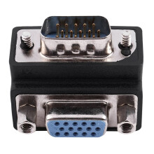 3X 15-Pin VGA-Maennlich zum Weiblichen M/ F Rechtwinkliger Adapter