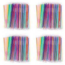 1200 Unidades Canudinhos de PláStico Coloridos de 10,2 Polegadas, Canudos FlexíVeis Extralongos DescartáVeis Embalados Individualmente