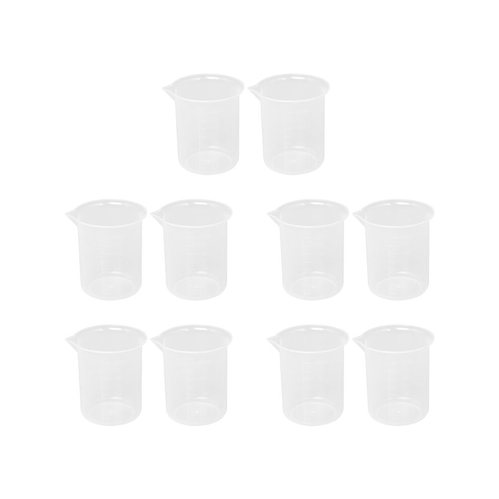 Kitchen Lab Graduated Beaker Clear Plastic Measuring Cup Thicken With Cap Measuring Jug 200Ml 10Pcs 6033891411604